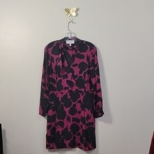 Derek Lam 10 Crosby Abstract Luxury 100% Silk Career Chic Bold Preppy Midi Dress